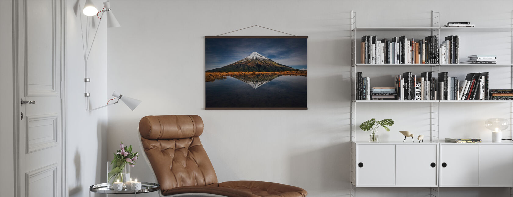Mount Taranaki een sterrennacht - Poster - Woonkamer