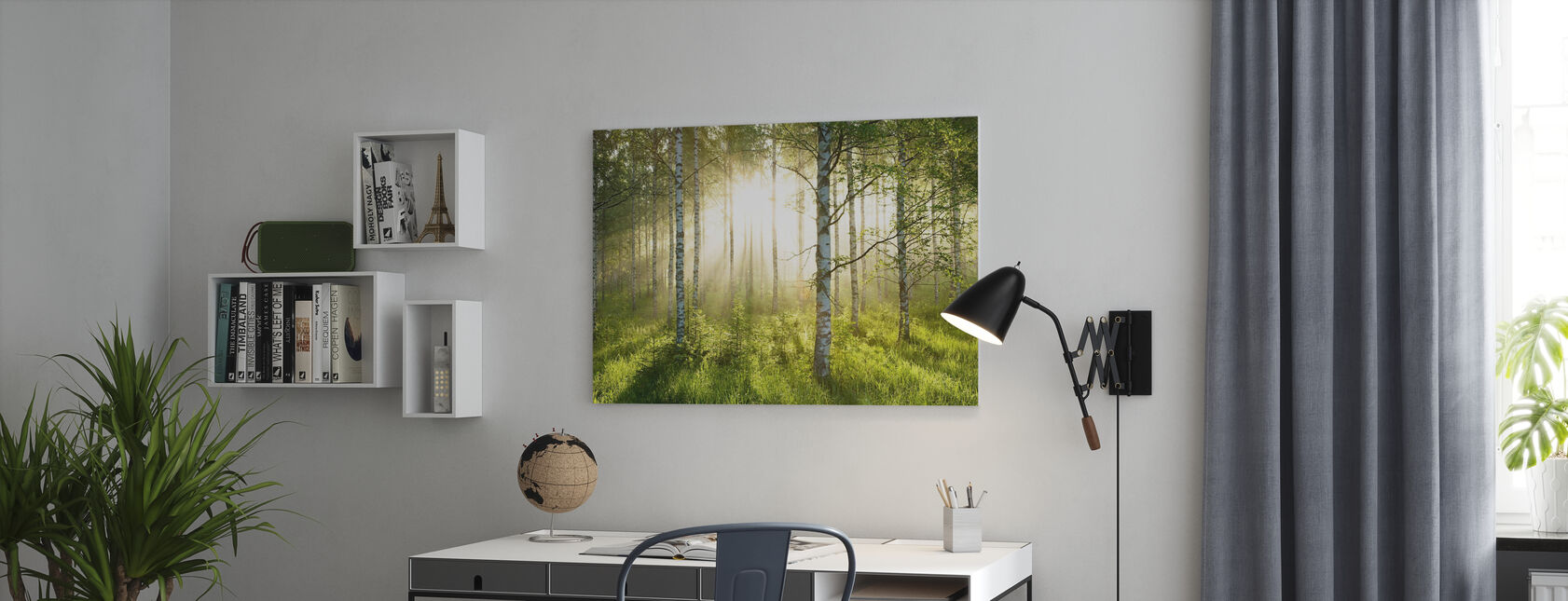 Birch Trees Forest - Canvas print - Office