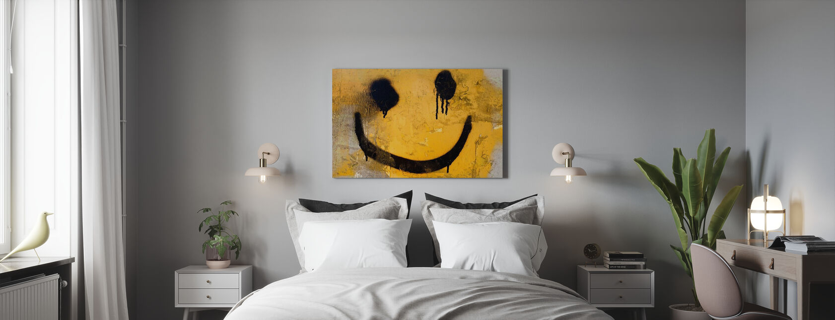 Smiley Face - Canvas print - Bedroom