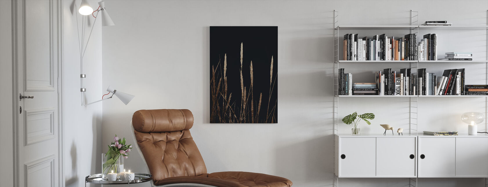 Gouden velden in het donker - Canvas print - Woonkamer