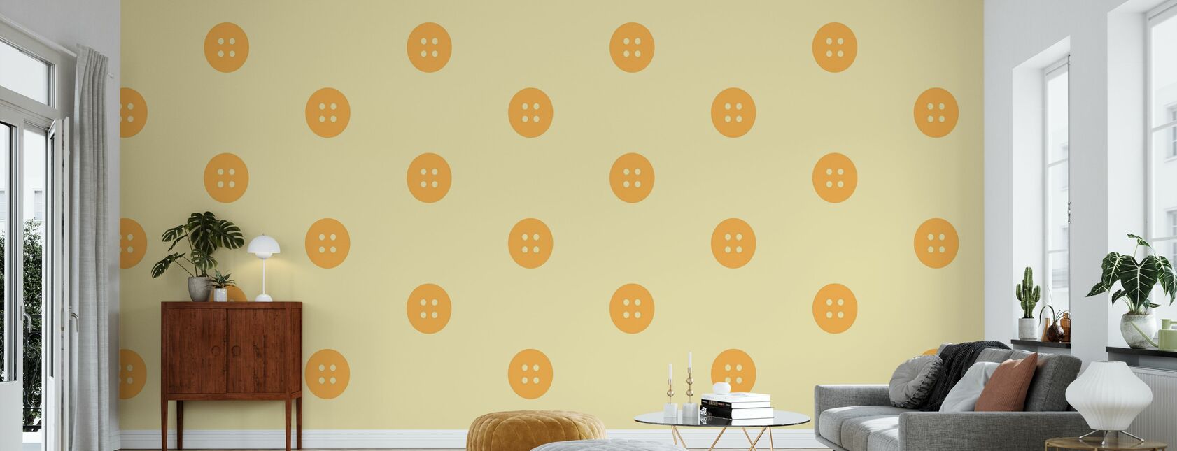 Yellow Buttons - Wallpaper - Living Room