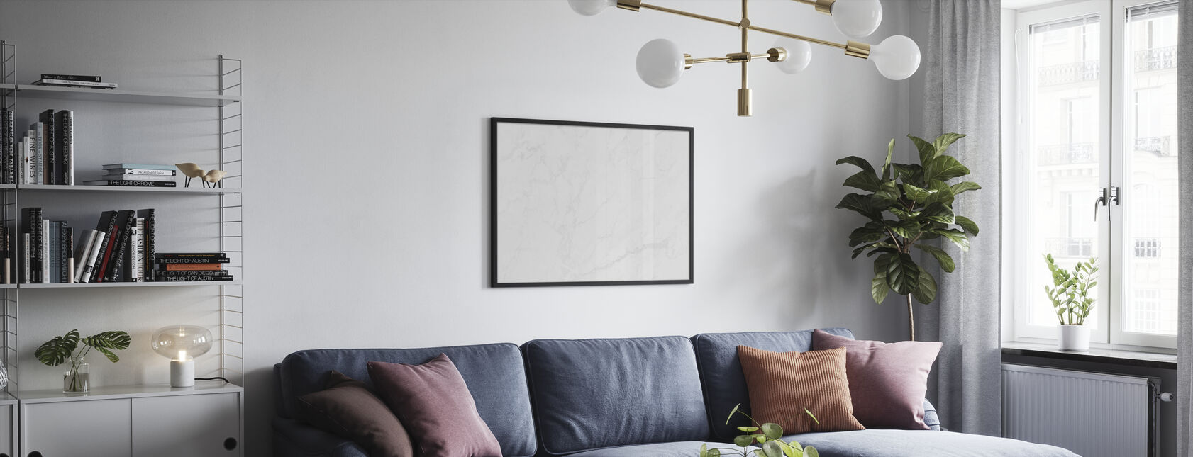 White Marble - Poster - Living Room