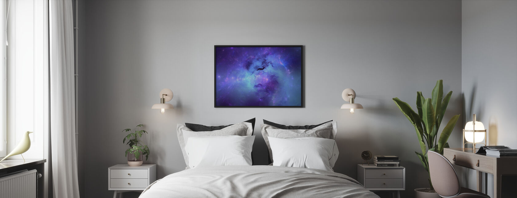 Blå Nebula - Plakat - Soverom