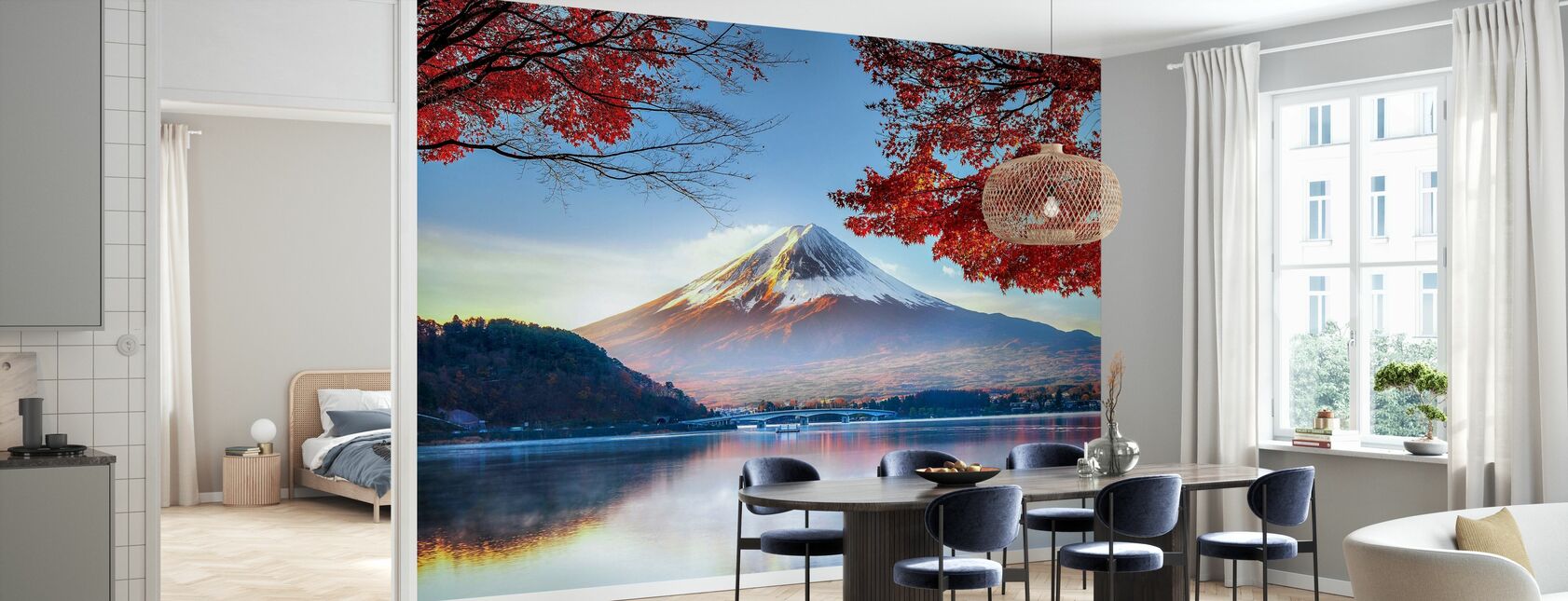 Fuji-berg in de herfst - Behang - Keuken