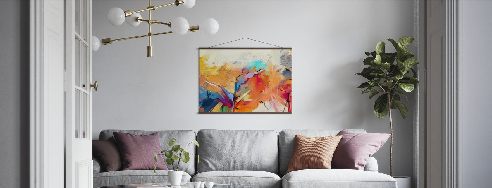 Farverige abstrakt maleri - Plakat - Stue