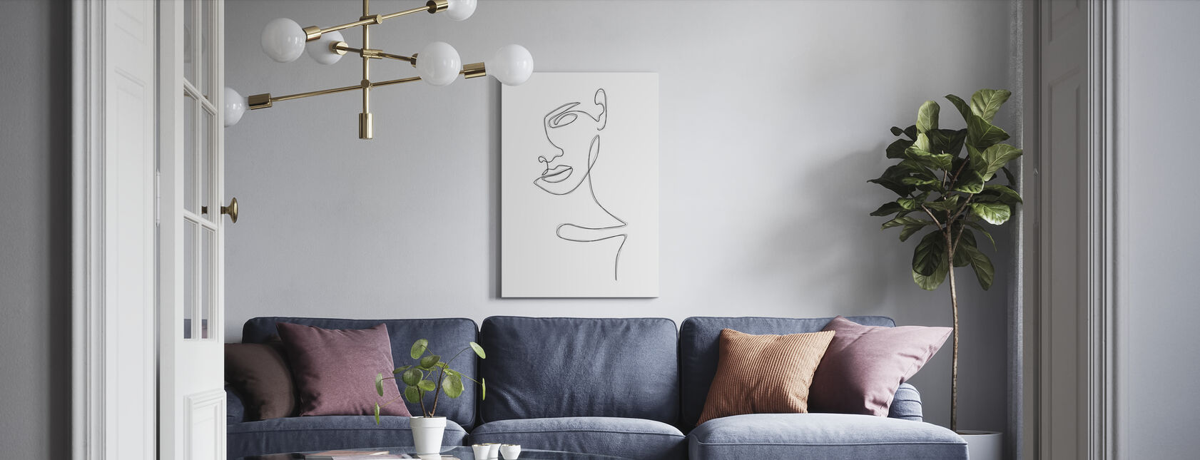 Sketched Portrait - Canvas print - Living Room