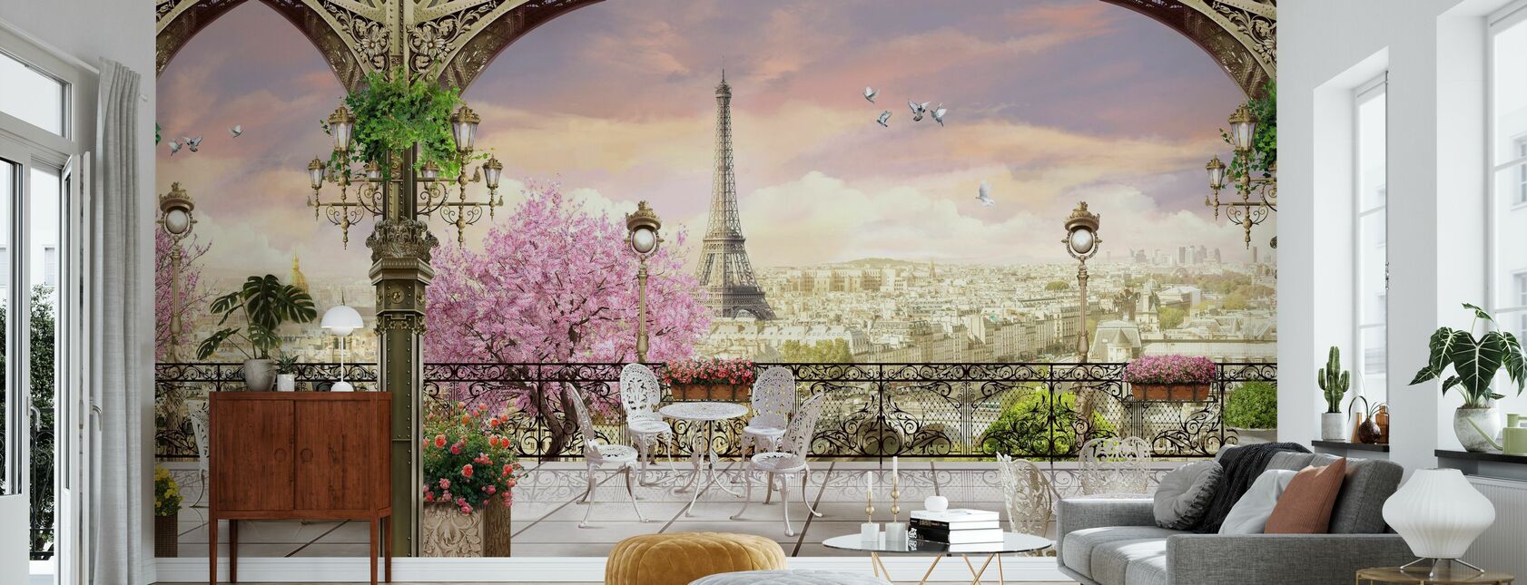 Paris Terrace - Wallpaper - Living Room