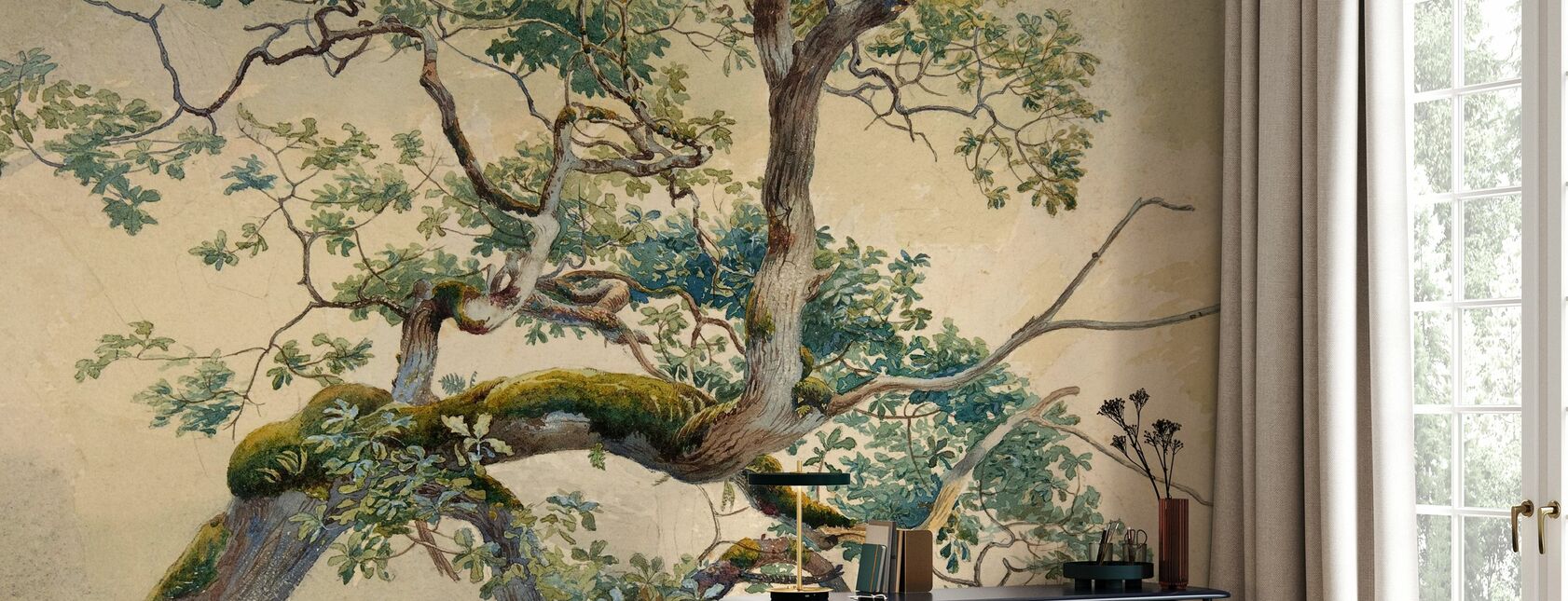 Artă în ramuri de copac - Charles Reginald Aston - Tapet - Dormitor