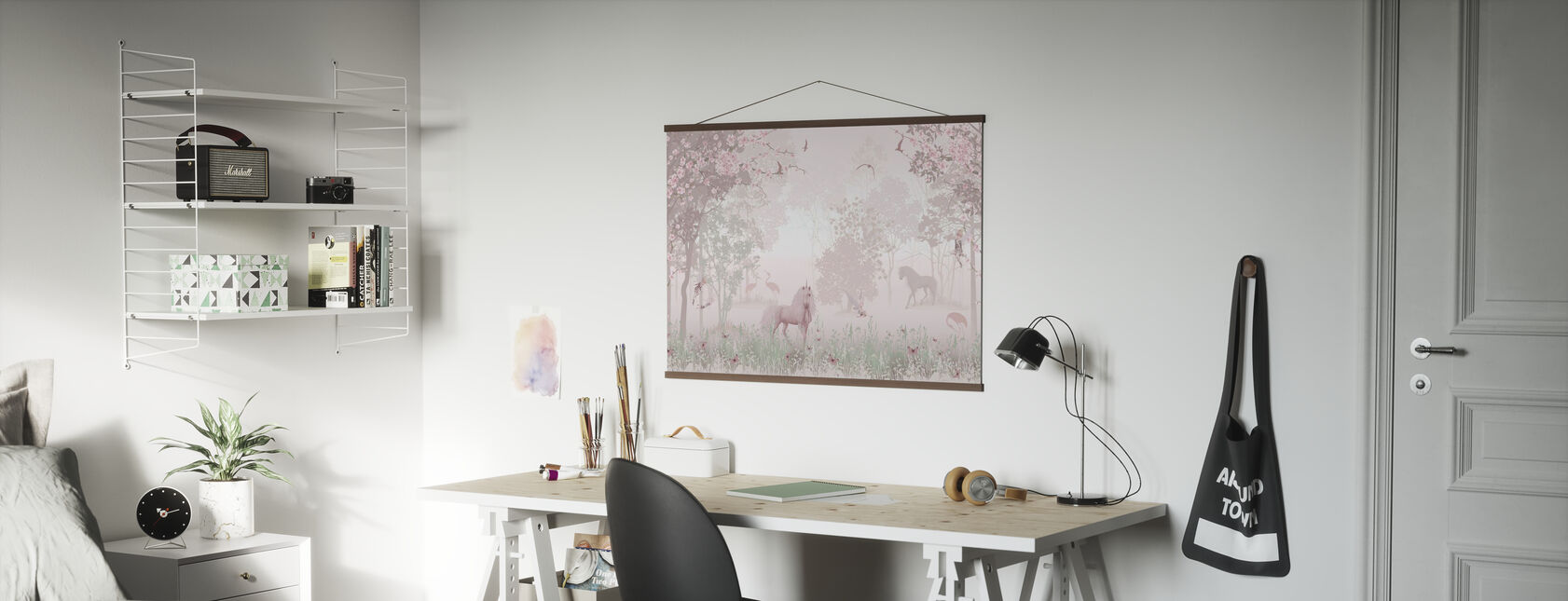 Unicorns in Dreamy Forest - Poster - Office