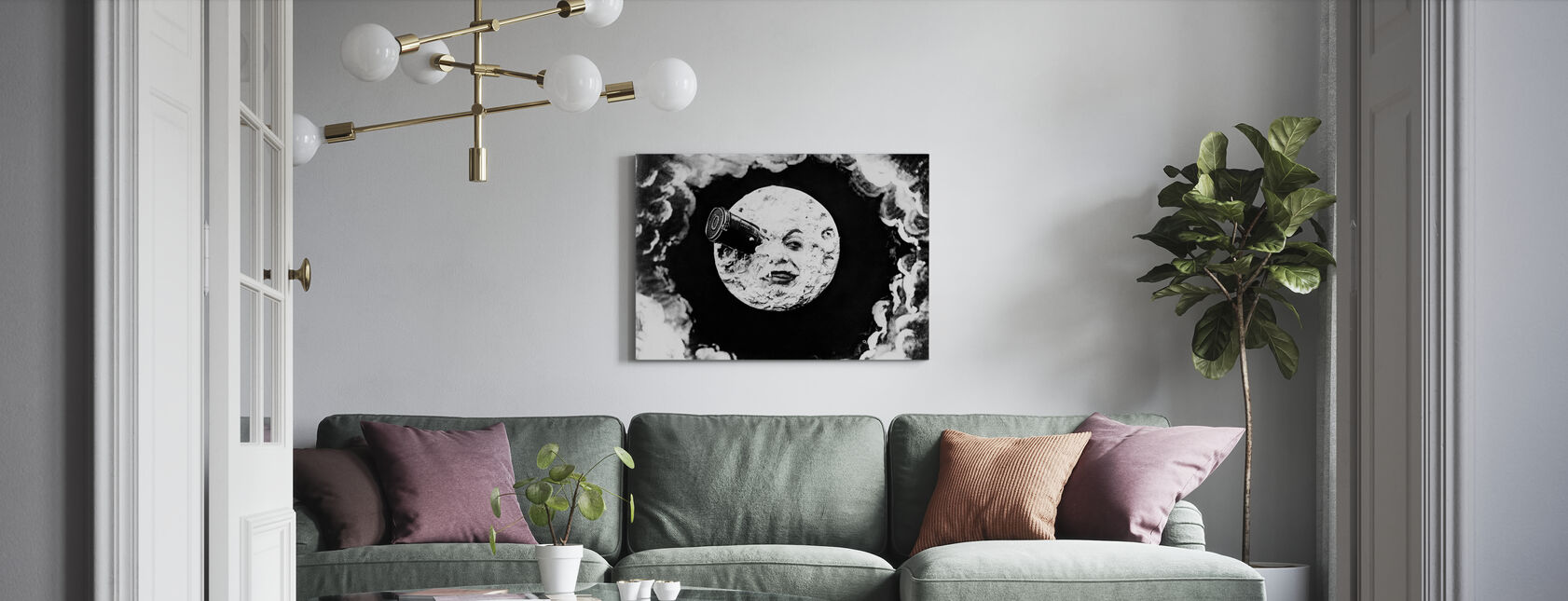 Voyage sur la Lune - Georges Melies - Impression sur toile - Salle à manger