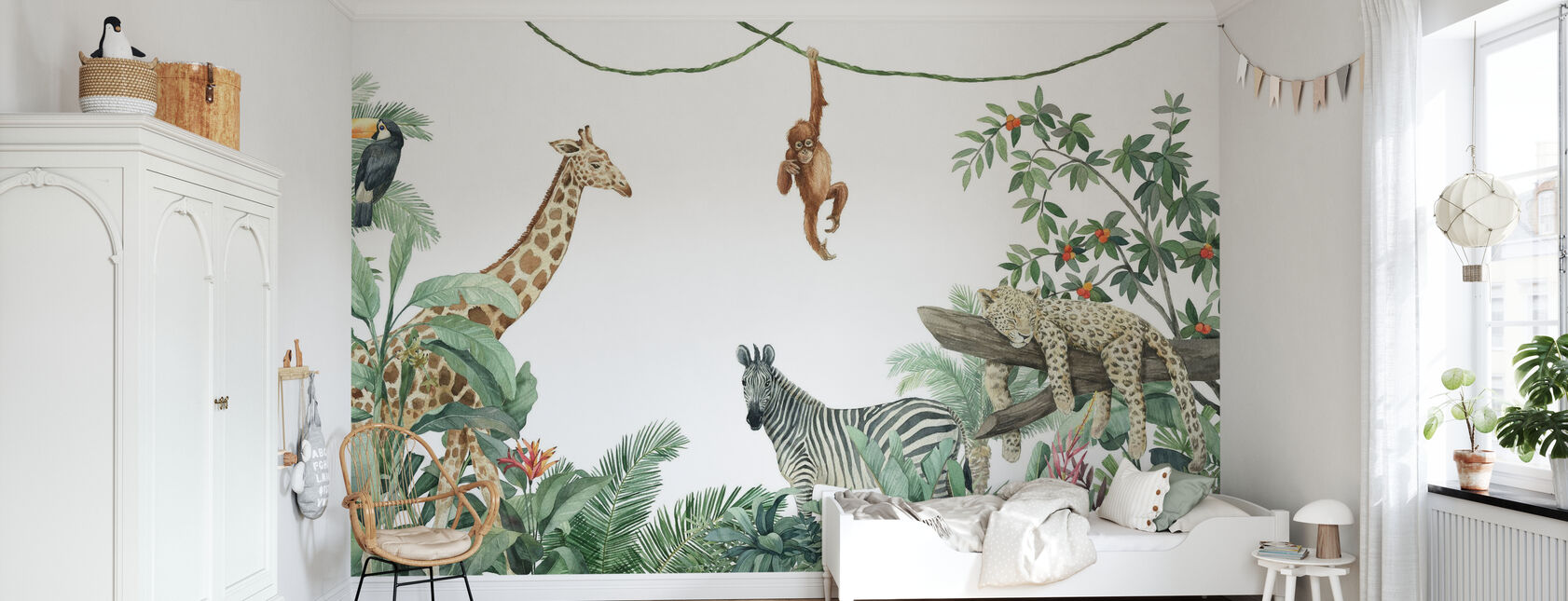 Jungle Vrienden - Behang - Kinderkamer