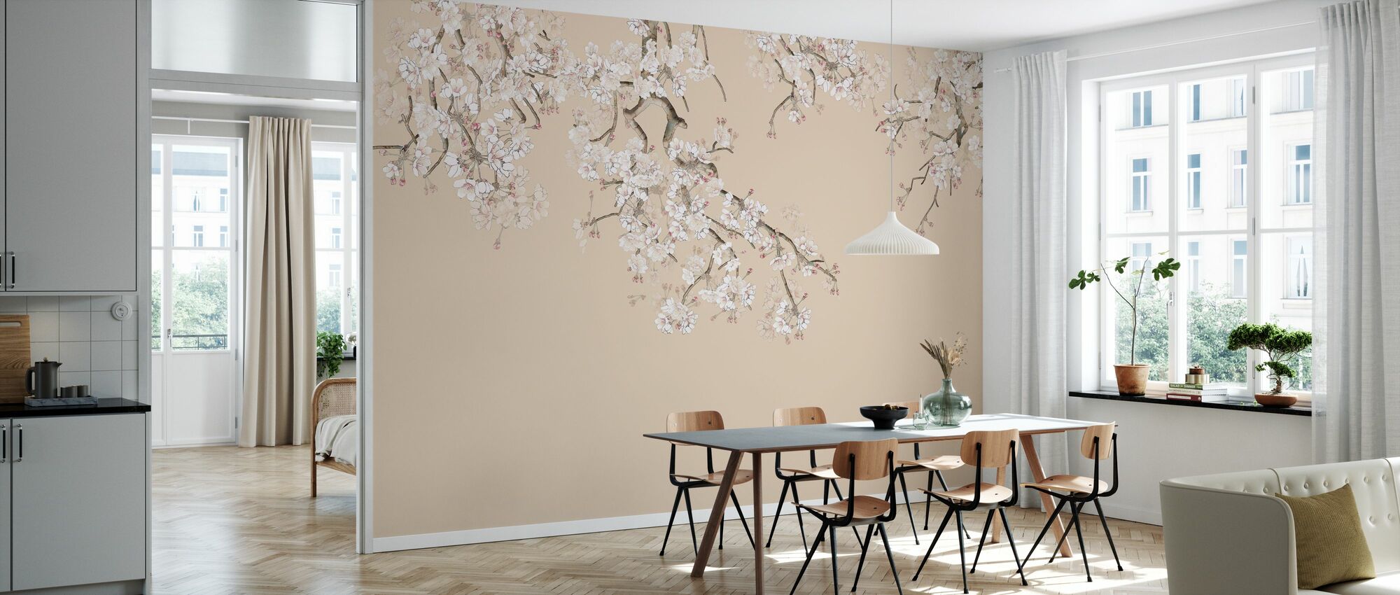 Hanging Branches in Peach wall mural / wallpaper - 21 fabulous spring-inspired wallpapers