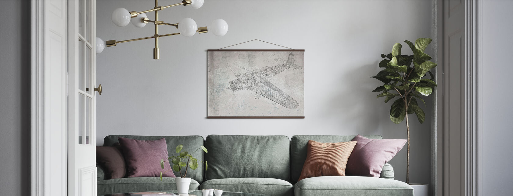 Retro Flugzeug - Poster - Wohnzimmer