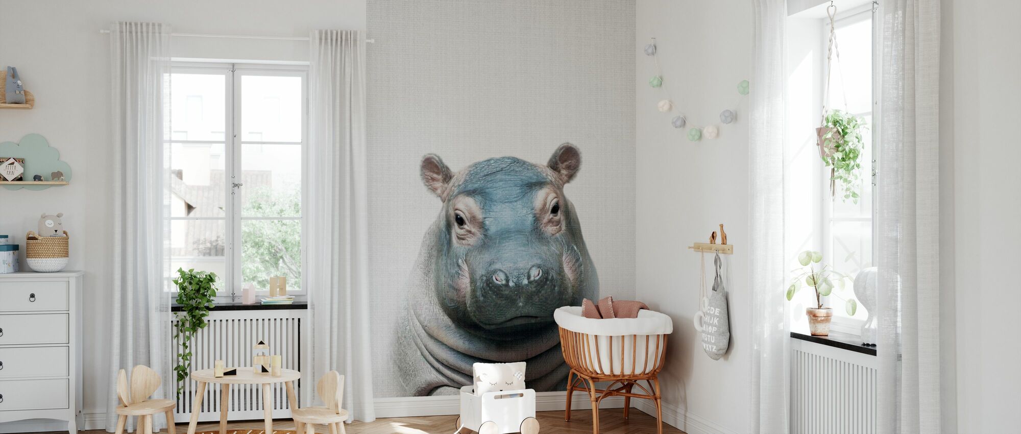 Baby Hippo – affordable wall mural – Photowall