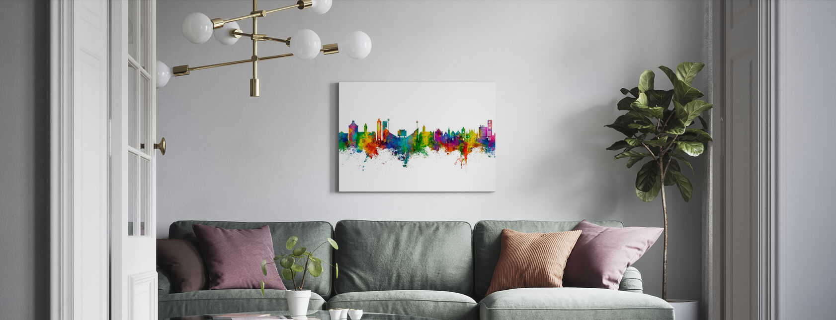 Lawrence Kansas Skyline - Canvas print - Living Room