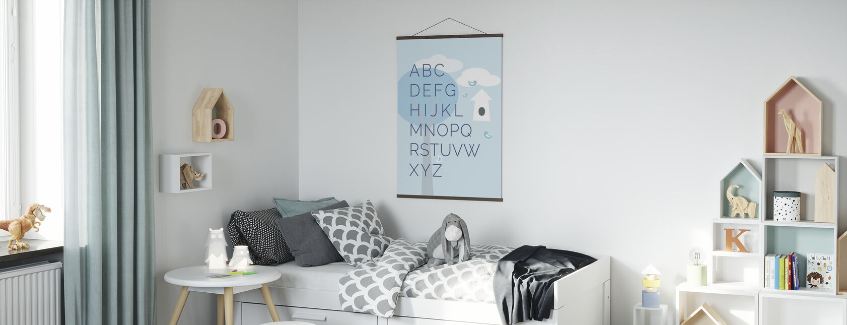 ABC Deer World - Blue - Poster - Kids Room