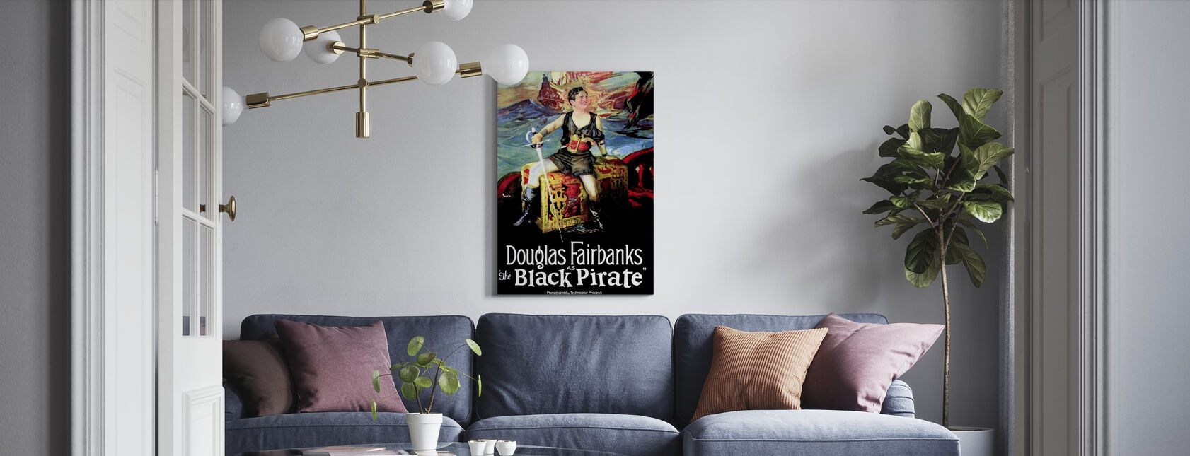 Zwarte piraat - Infographics - Canvas print - Woonkamer