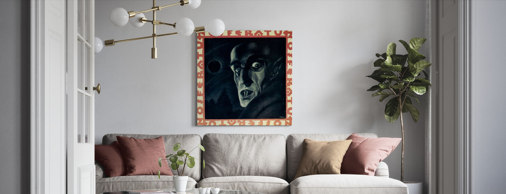 Vampyren Nosferatu - Infographics - Lerretsbilde - Stue