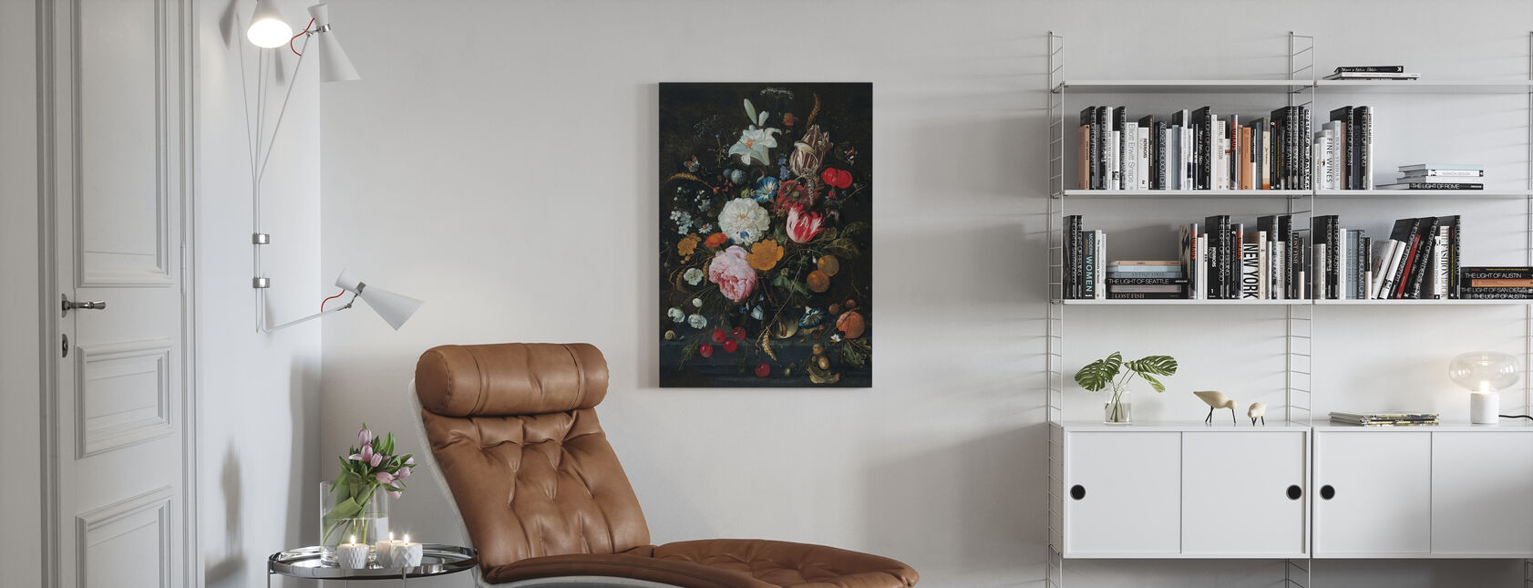 Flowers in a Glass Vase with Fruit - Jan Davidsz de Heem - Canvas print - Living Room