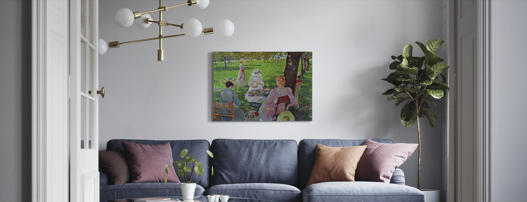 Familie in de boomgaard - Theo Van Rysselberghe - Canvas print - Woonkamer