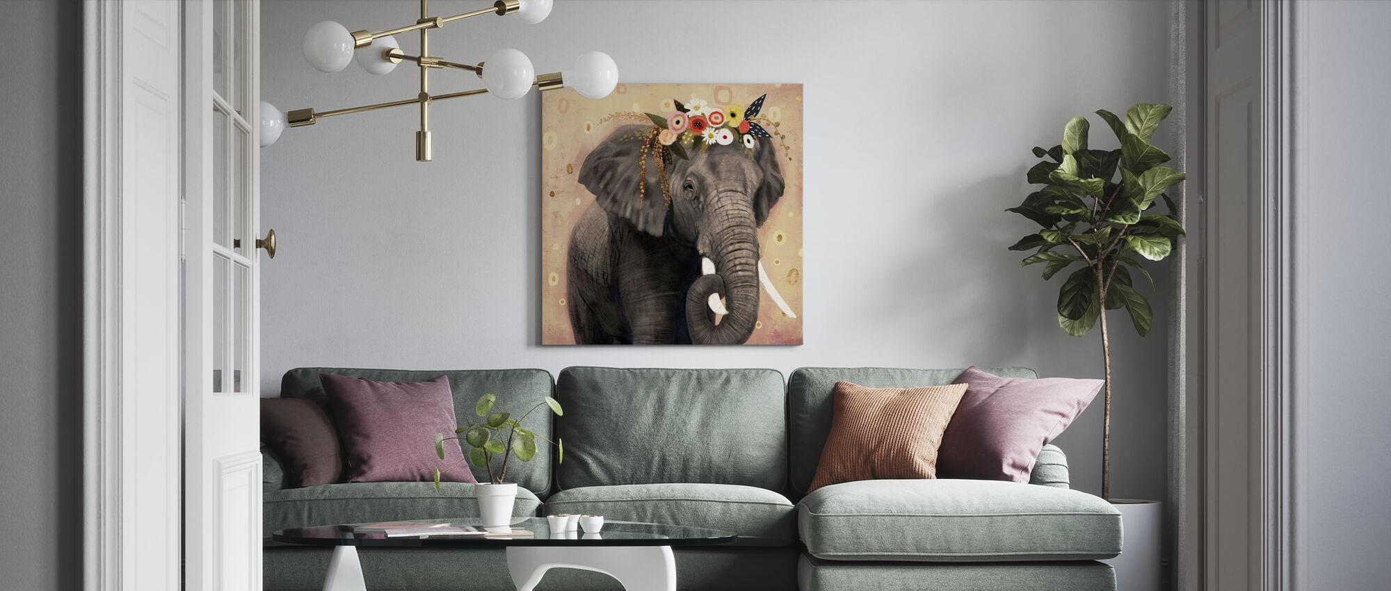 Klimt Elephant - ordina una stampa su tela online - Photowall