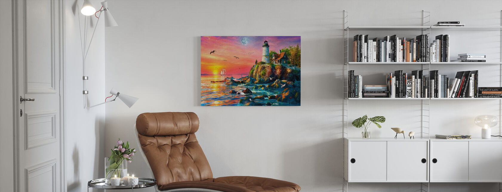 Summer Sunset Lighthouse - Canvas print - Living Room