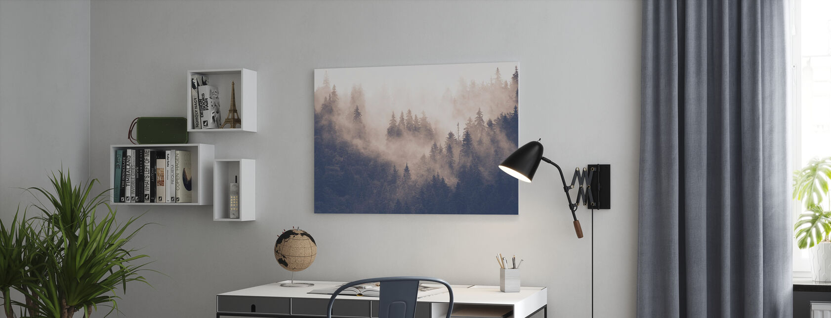 Foggy Forest - Vintage - Canvas print - Office