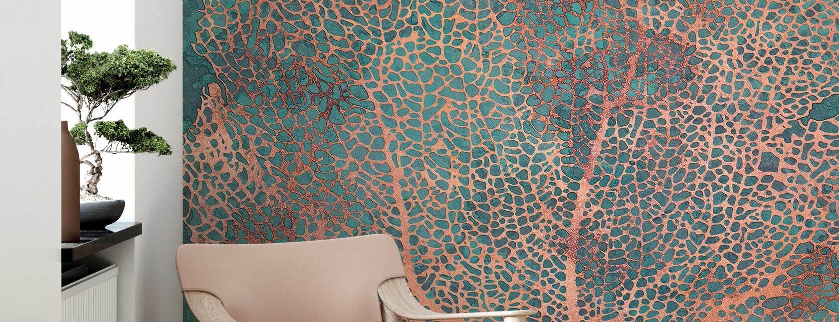 Copper Coral - Wallpaper - Living Room