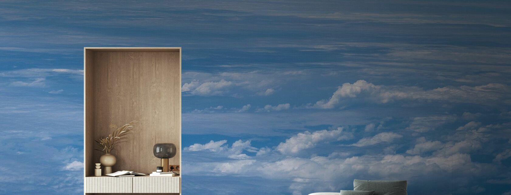 Blue Cloudy Sky - Wallpaper - Living Room