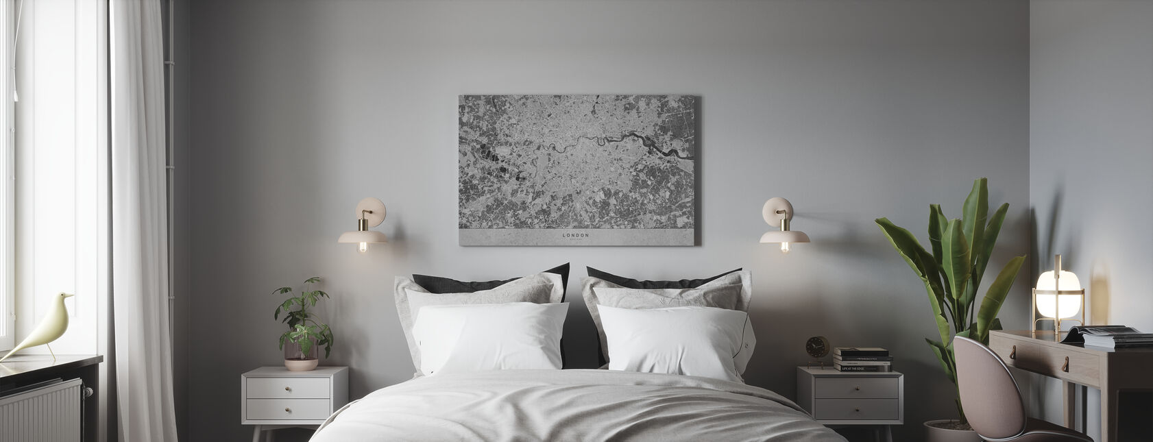 London Map II - Canvas print - Bedroom