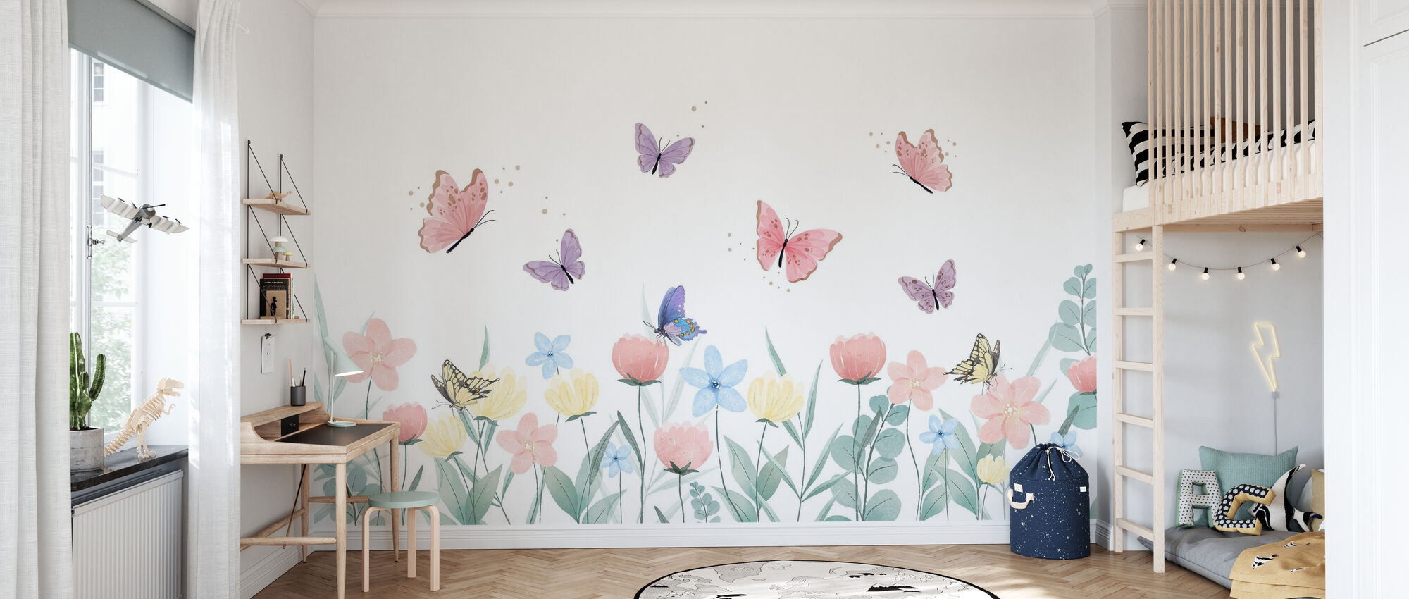 Flowers and Butterflies – Kostenlos gelieferte Fototapete von höchster  Qualität – Photowall
