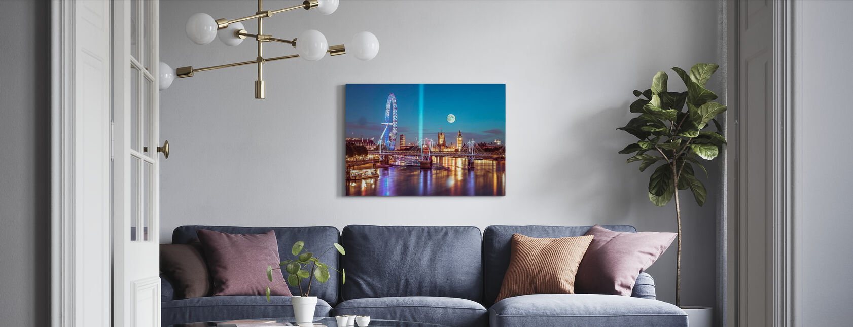 London Skyline Across the River - Canvas print - Living Room