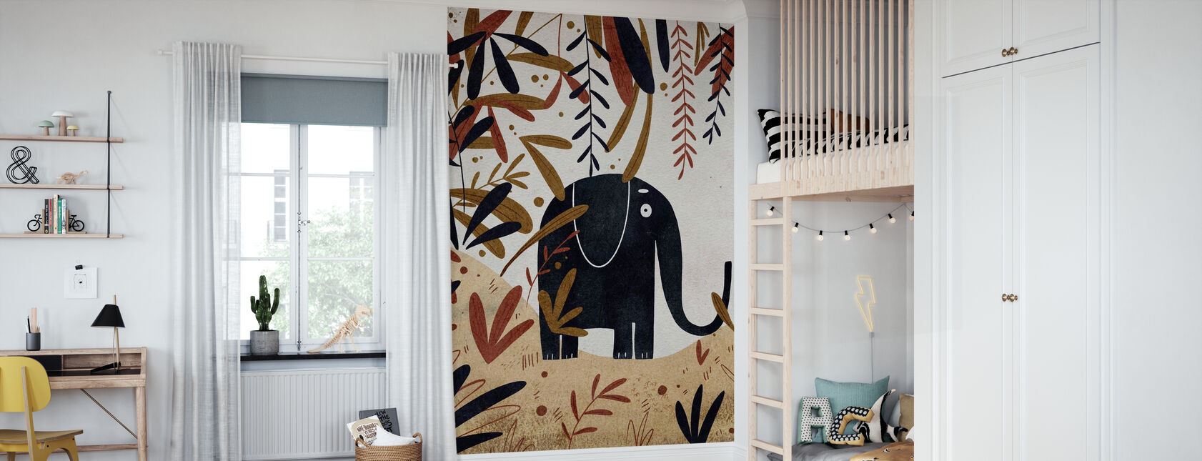 Elephant in the Jungle - Wallpaper - Kids Room