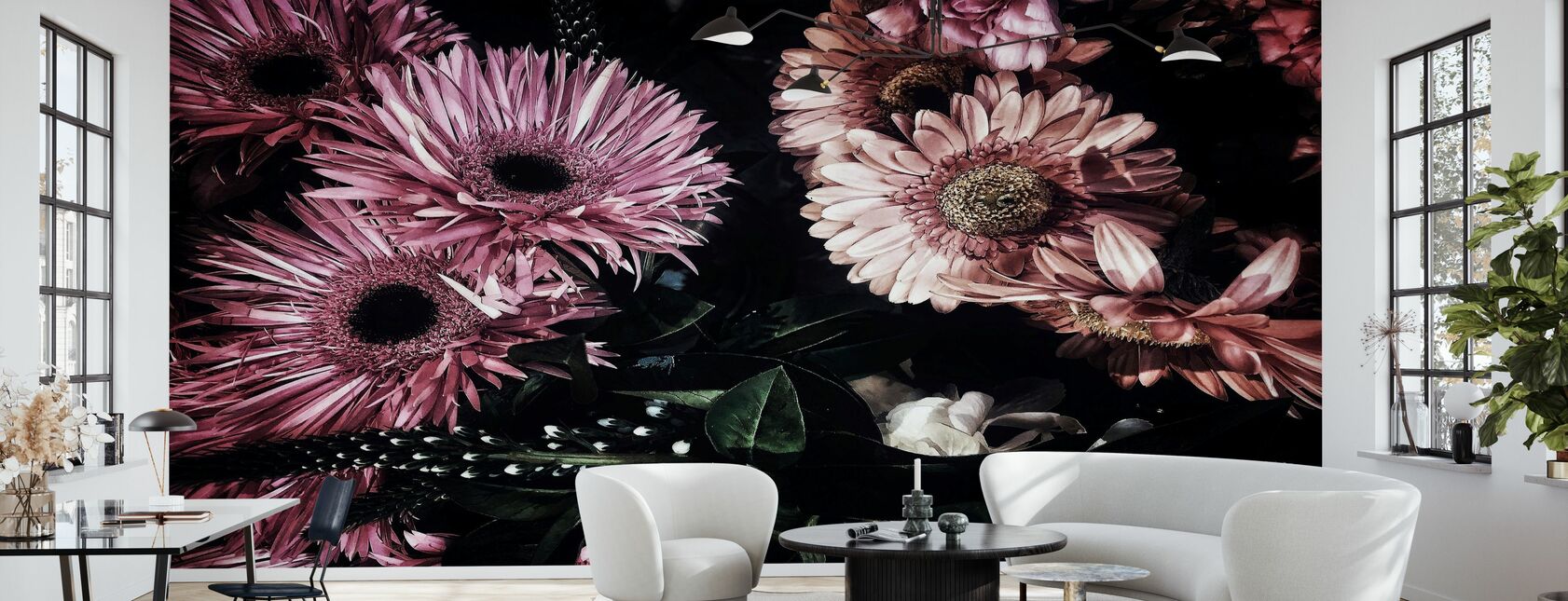 Flowers Mix Wall Boho - Wallpaper - Living Room