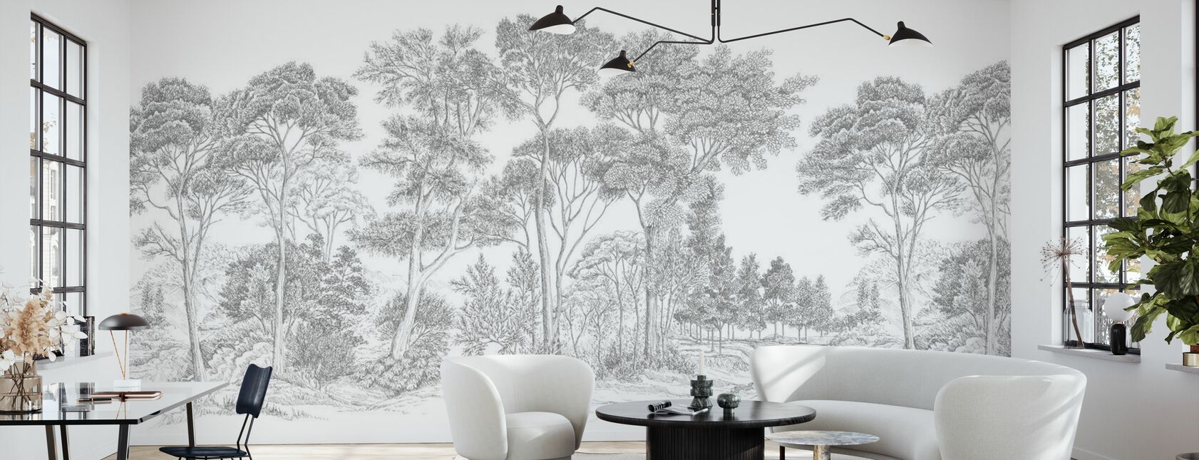 The Long Walk - Classic Grey - Panorama - Wallpaper - Living Room