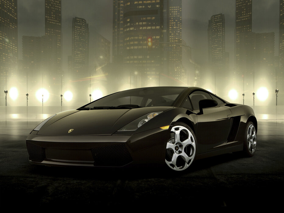 Dark Lamborghini - Fototapete nach Maß - Photowall