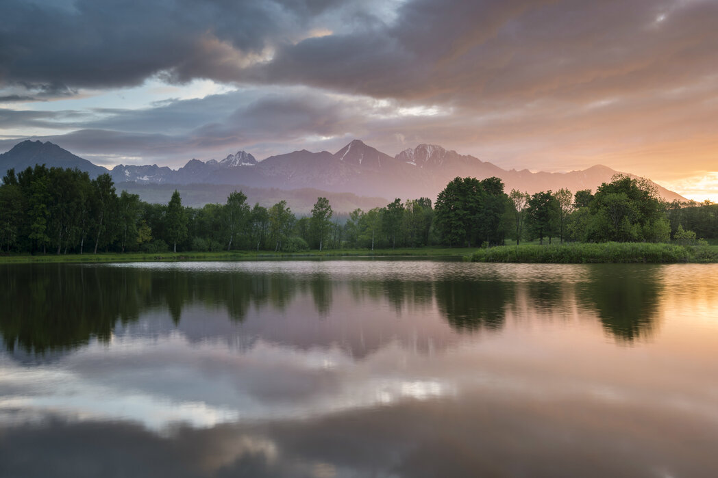 Leinwandbild Kunst-Druck 100x70 Bilder Landschaften See Tatra-Berge 