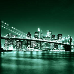 Blue – Bridge Maß Brooklyn – - Fototapete Photowall nach