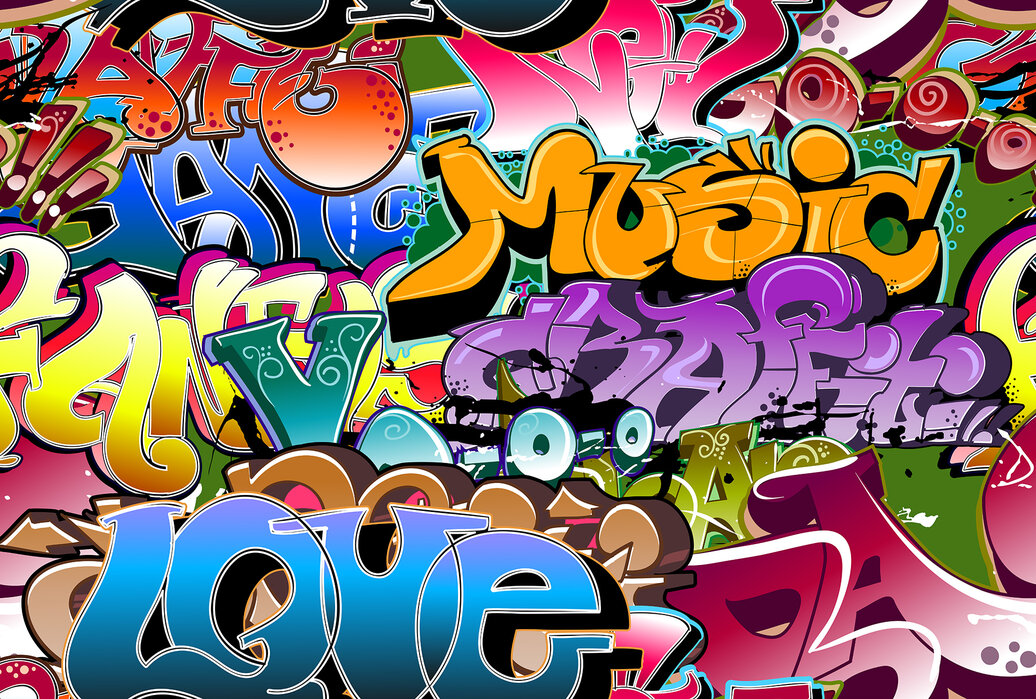 Music Love Graffiti – stunning canvas print – Photowall