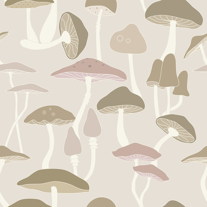 Mushrooms Pink – delightful wallpaper – Photowall