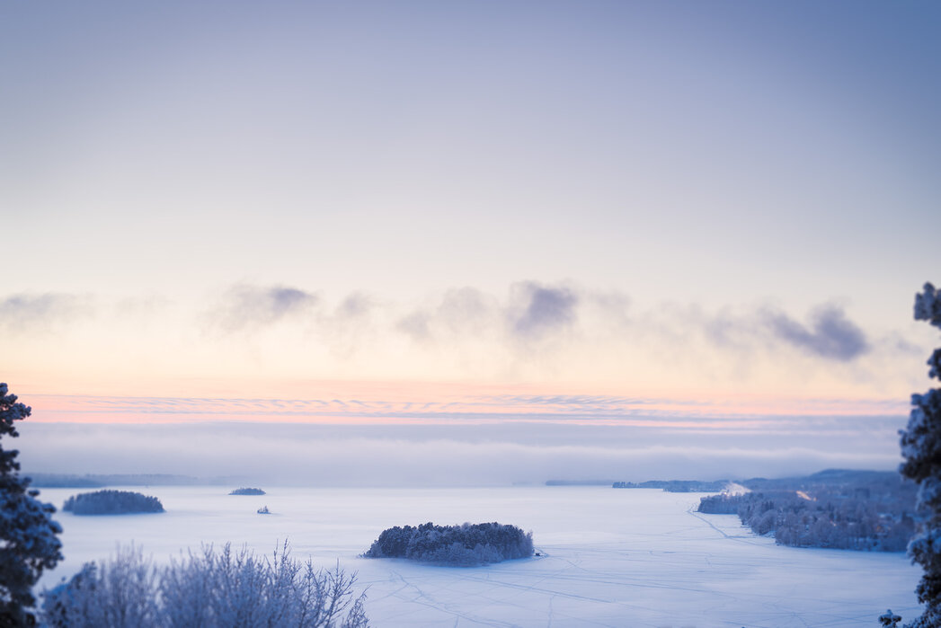 Leinwandbild 2x70x60cm Winterliche Landschaft in Finnland