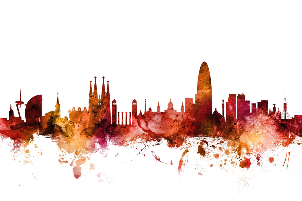 Barcelona Spain Skyline – high-quality wall murals with free shipping –  Photowall