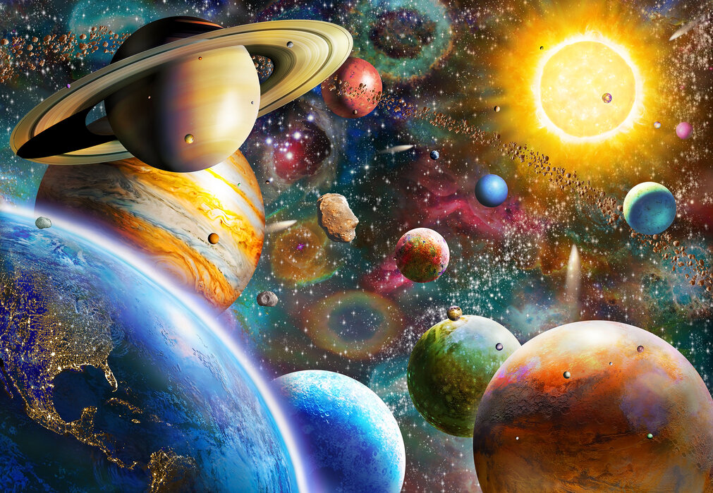 Planets in Space – designer canvas print – Photowall