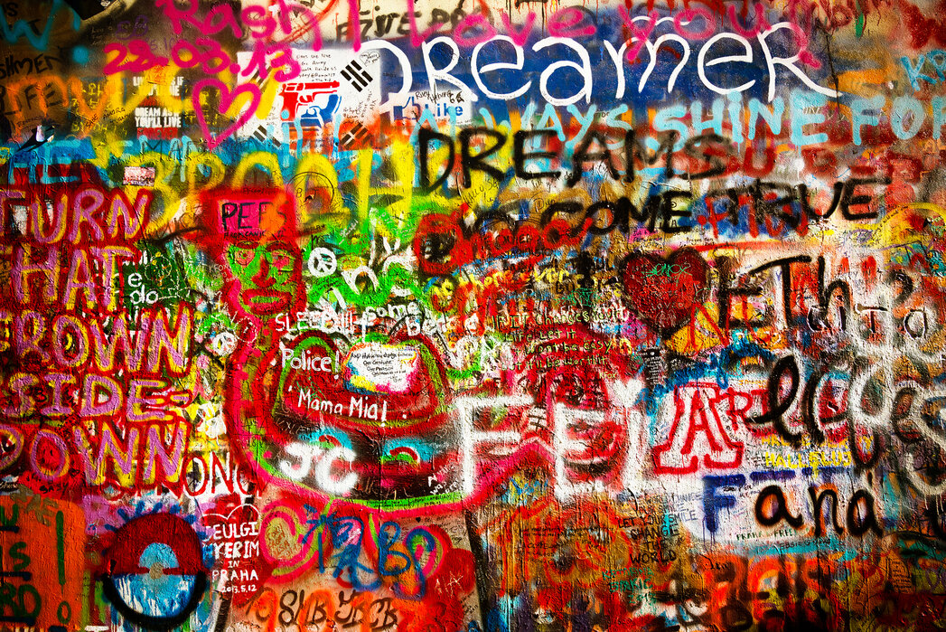 Graffiti Wall Decorate With A Wall Mural Photowall