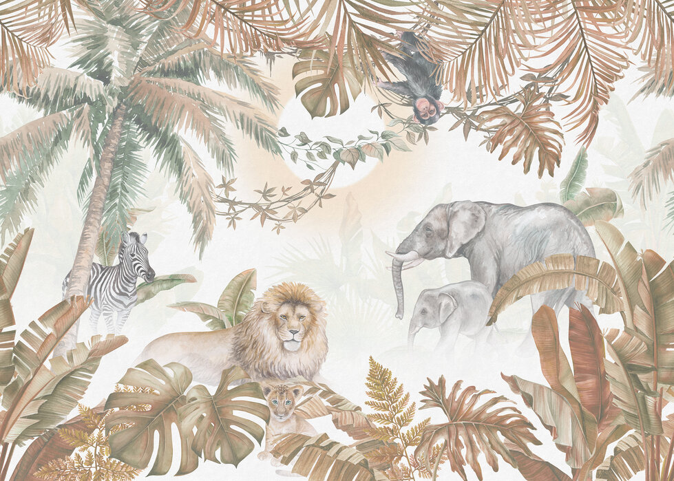 Jungle Animals - Hazel – affordable wall mural – Photowall