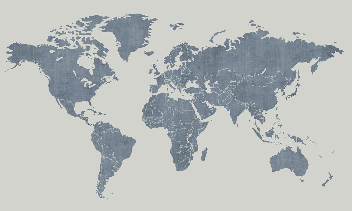 Voguish World Map - Blue