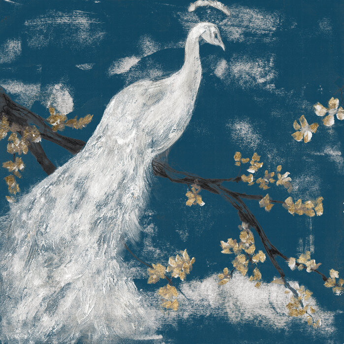 White Peacock on Indigo – a wall mural for every room – Photowall