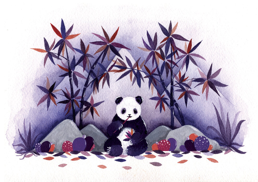 Photowall – – Bamboo Poster Panda hochwertiges