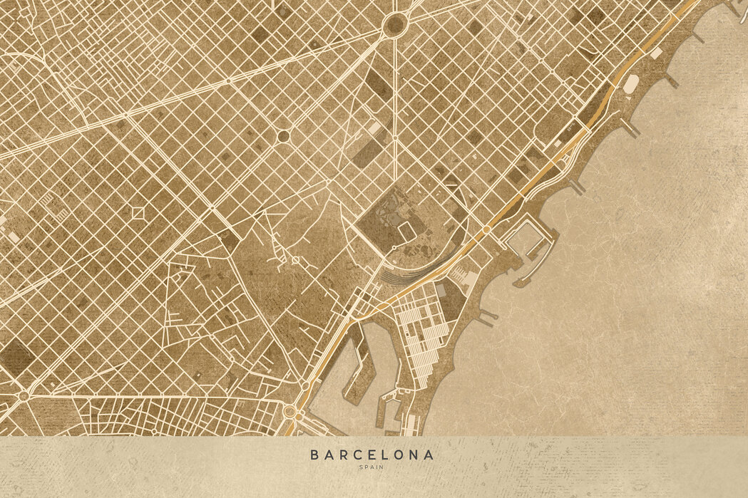 Barcelona Map – beautiful wall mural – Photowall
