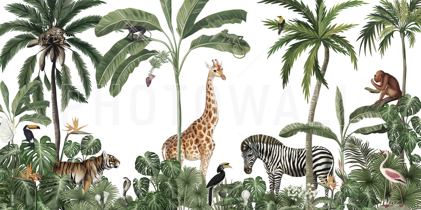 Leinwandbild Kunst-Druck 100x50 Bilder Tiere Giraffen und Zebras 